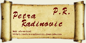 Petra Radinović vizit kartica